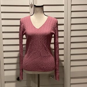 Ann Taylor Pink V-Neck very soft Sweater